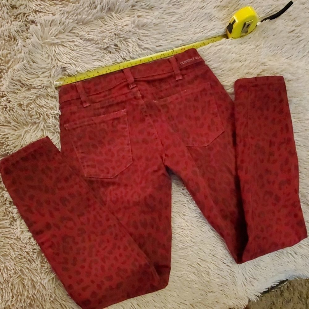 Red leopard Current Elliott stiletto skinny jeans - Picture 7 of 8